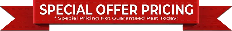 JellyThin special offer pricing discount ribbon banner. Features promotional text stating special pricing not guaranteed past today for weight loss supplement buyers in the USA.